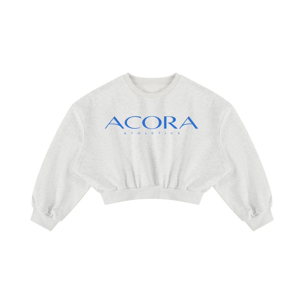 ACORA Women's Cropped Crewneck Sweatshirt - Blue