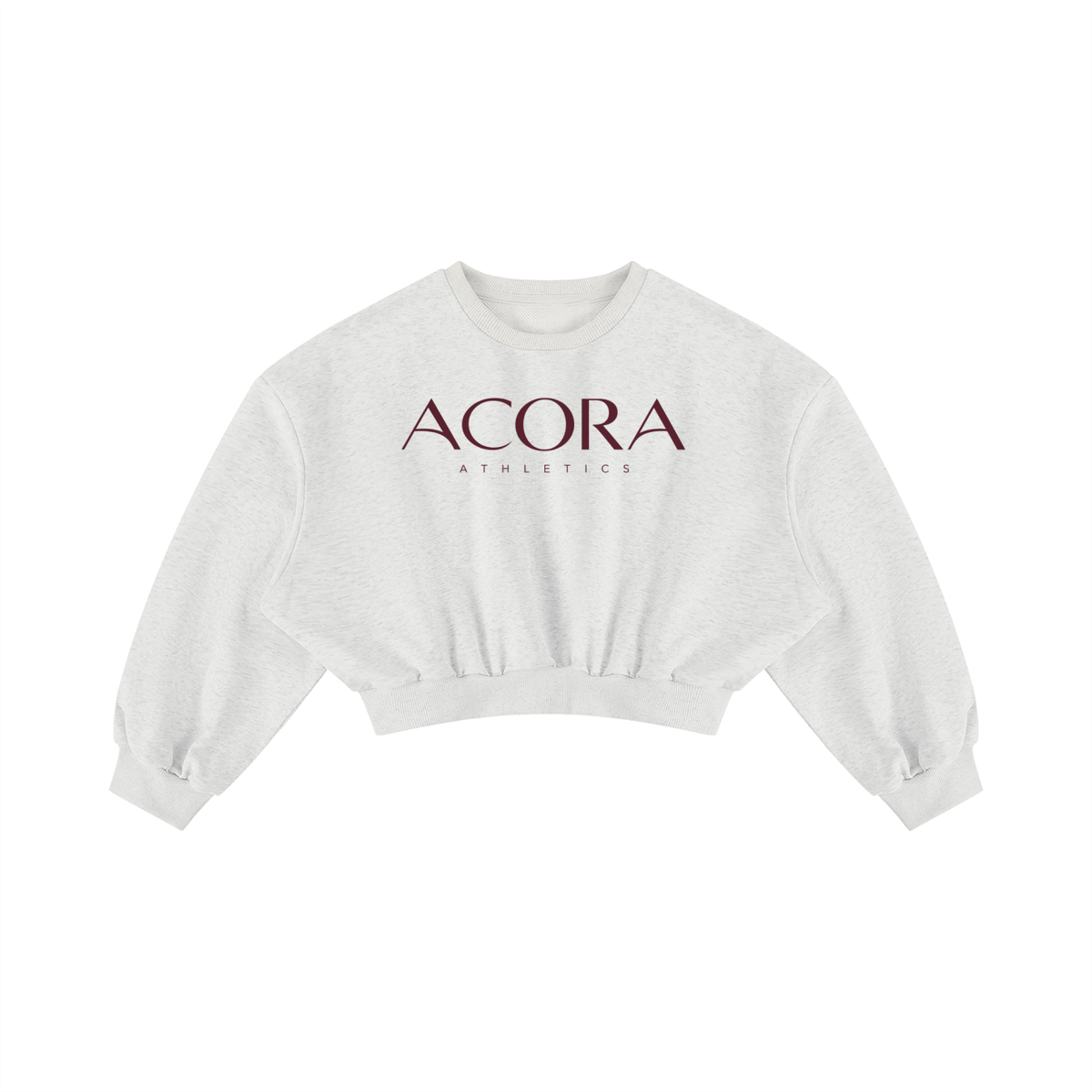 ACORA Women's Cropped Crewneck Sweatshirt - MAROON